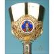 Spectacular Antique Gilt-Silver Chalice with Enamels and Precious Stones. France, 1870