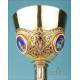 Spectacular Antique Gilt-Silver Chalice with Enamels and Precious Stones. France, 1870