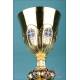 Antique Gilt-Silver Chalice with Enamels. France, Circa 1870