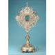 Striking Antique Silver Monstrance with Real Diamonds. Spain, Circa 1950