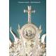 Striking Antique Silver Monstrance with Real Diamonds. Spain, Circa 1950