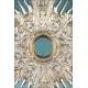 Striking Antique Silver Monstrance with Real Diamonds. Spain, Circa 1950