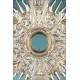 Striking Antique Silver Monstrance with Real Diamonds. Spain, Circa 1950