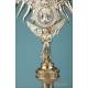 Striking Antique Silver Monstrance with Real Diamonds. Spain, Circa 1950