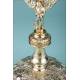 Striking Antique Silver Monstrance with Real Diamonds. Spain, Circa 1950