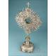 Striking Antique Silver Monstrance with Real Diamonds. Spain, Circa 1950