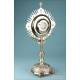 Striking Antique Silver Monstrance with Real Diamonds. Spain, Circa 1950