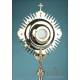 Striking Antique Silver Monstrance with Real Diamonds. Spain, Circa 1950