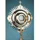 Striking Antique Silver Monstrance with Real Diamonds. Spain, Circa 1950