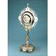 Striking Antique Silver Monstrance with Real Diamonds. Spain, Circa 1950