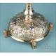 Striking Antique Silver Monstrance with Real Diamonds. Spain, Circa 1950