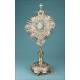 Striking Antique Silver Monstrance with Real Diamonds. Spain, Circa 1950