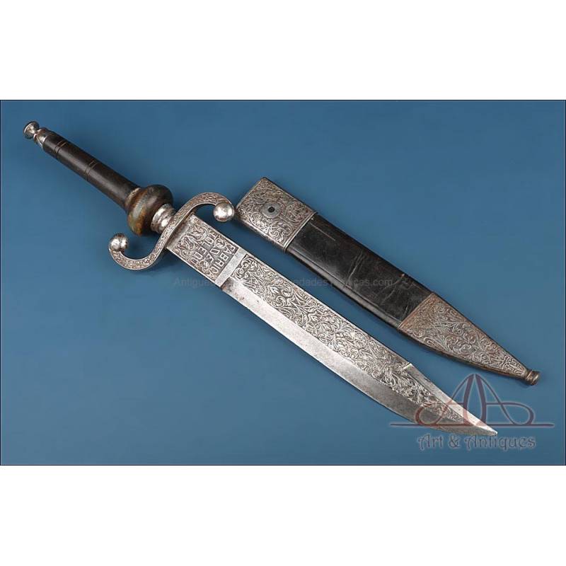 Antique Spanish Plug Bayonet. Toledo, Spain, 19th Century