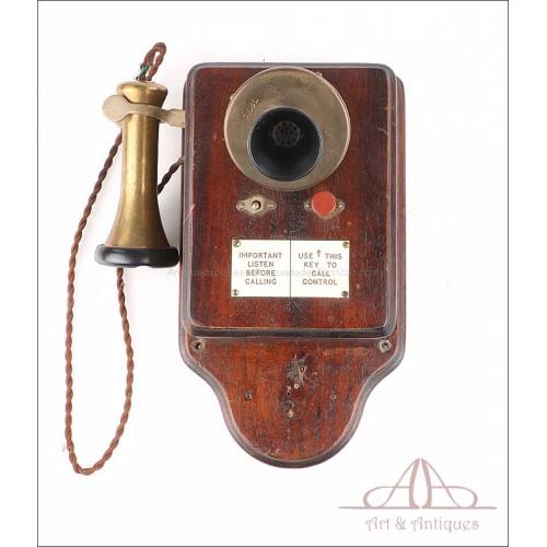 Antiguo Teléfono Intercomunicador Inglés. Inglaterra, 1920