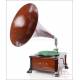 Gorgeous Antique Mahogany Gramophone-Phonograph. Switzerland, Circa 1915