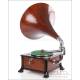 Gorgeous Antique Mahogany Gramophone-Phonograph. Switzerland, Circa 1915