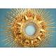 Preciosa Custodia Antigua Enjoyada de Metal Dorado. Francia, Circa 1900