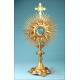 Gorgeous Antique Bejeweled Gilt Metal Monstrance. France, Circa 1900