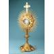 Gorgeous Antique Bejeweled Gilt Metal Monstrance. France, Circa 1900