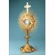 Gorgeous Antique Bejeweled Gilt Metal Monstrance. France, Circa 1900