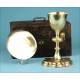 Antique Gilt Silver Chalice and Paten Set. With Case. France, Circa 1880