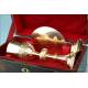 Antique Gilt Silver Chalice and Paten Set. With Case. France, Circa 1880