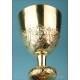 Antique Gilt Silver Chalice and Paten Set. With Case. France, Circa 1880