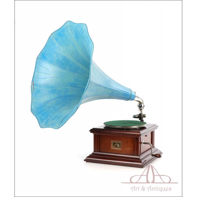 Antique His Masters Voice Mahogany Gramophone. France, Circa 1925