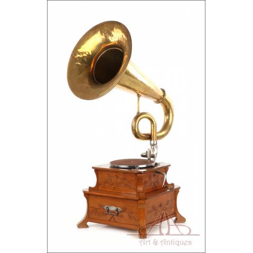 Large Antique Modernist-Style Gramophone. Germany, Circa 1920