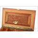 Antique Hand-Carved Chest or Jewelry Box. Spain, Dated 1926
