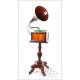 Antique Gramophone with Wooden Horn and Stand. Circa 1920