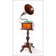 Antique Gramophone with Wooden Horn and Stand. Circa 1920