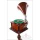 Antique Gramophone with Wooden Horn and Stand. Circa 1920