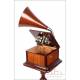 Antique Gramophone with Wooden Horn and Stand. Circa 1920