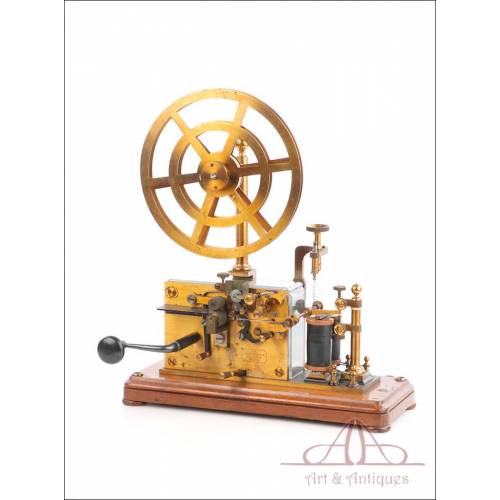 Antique Ericsson Telegraph. Glass Panels. Stockholm, Sweden, Circa 1890