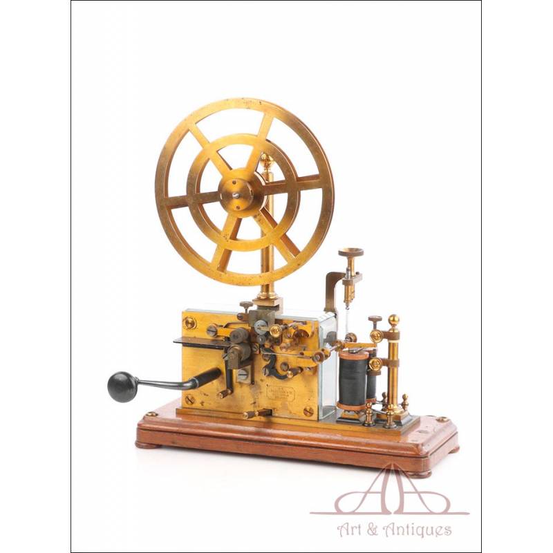 Antique Ericsson Telegraph. Glass Panels. Stockholm, Sweden, Circa 1890