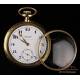 Antique Zenith 18K Gold Pocket Watch. Switzerland, Circa 1940