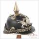 Casco de Punta Pickelhaube de la Policía Montada de Barcelona. España, Circa 1940