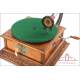 Amazing Antique Pathé Nº 4 Gramophone-Phonograph. 2 Reproducers. France, 1909