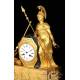 Antique Ormolu Mantel Clock. Minerva Goddess. France, Circa 1850
