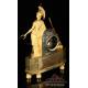 Antique Ormolu Mantel Clock. Minerva Goddess. France, Circa 1850