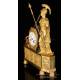 Antique Ormolu Mantel Clock. Minerva Goddess. France, Circa 1850