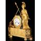 Antique Ormolu Mantel Clock. Minerva Goddess. France, Circa 1850