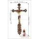 Enorme Crucifijo Antiguo de Madera Tallada a Mano. Siglo XIX