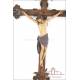 Large Antique Carved Wooden Crucifix. 19th Century