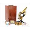 Spectacular Antique French Stiassnie Microscope. France, Circa 1890