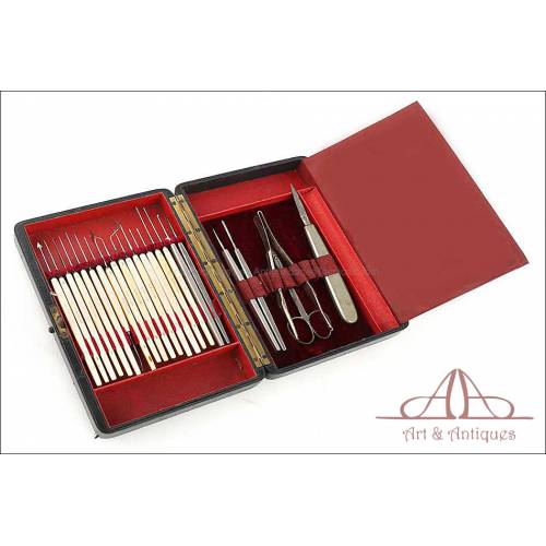 Antique Charriere Collin Ophthalmological Surgery Set. France, Circa 1900