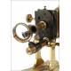 Antique Negretti & Zambra Monocular Microscope. London, England, Circa 1870