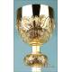 Fantastic Neogothic Chalice. Gilt Silver and Enamels. Spain, 1955