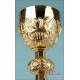 Fantastic Neogothic Chalice. Gilt Silver and Enamels. Spain, 1955